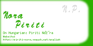 nora piriti business card